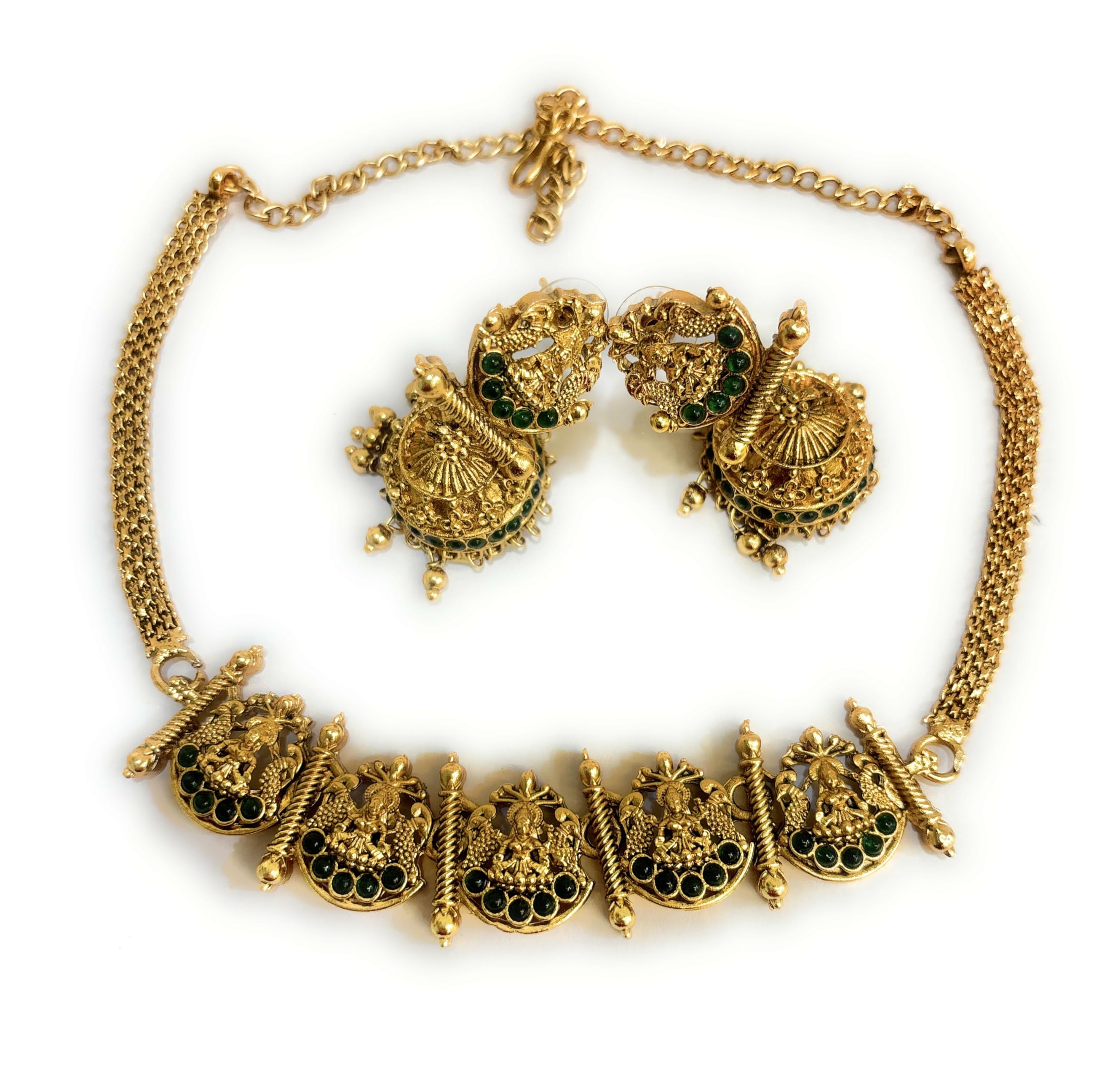 See full amazon price history chart for Adyashree Emporium Laxmi Choker Design pattern Ruby & Emerald, pearl based Gold plated south Indian Wedding Traditional temple jewellery set. Latest fashion Jewellery for Girls & Women. Adyashree Emporium Laxmi Choker Design pattern Ruby & Emerald, pearl based Gold plated south Indian Wedding Traditional temple jewellery set. Latest fashion Jewellery for Girls & Women. (B0C3819KG1) Amazon Price History, Amazon Price Tracker