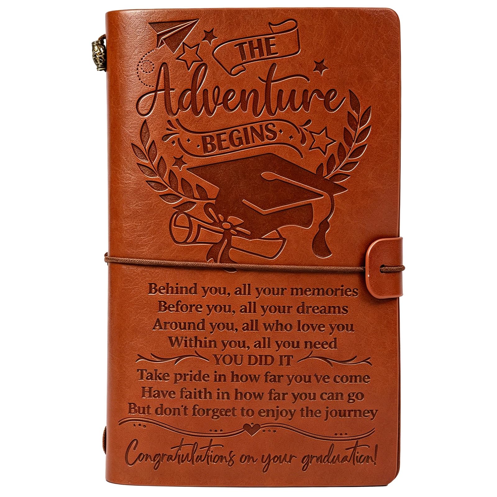 Luvart Graduation Gifts Leather Notebook - Gifts for Graduates University Leavers, Grad Present for Daughter Son Grandson from Parents