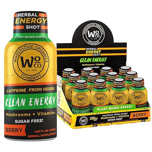 Woke Up Energy Shot - Bebida energética natural y limpia bebidas energéticas sin azúcar con vitamina B12 melena de león y yerba mate inyección de disponible en Yaxa Colombia