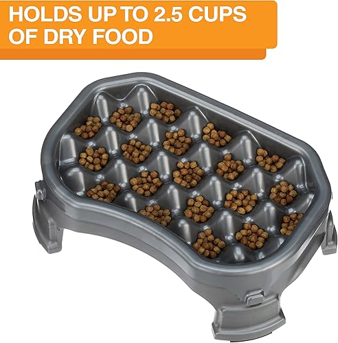 Miniatura 3 de Neater Pet Brands Comedero elevado para alimentación lenta más ordenada Cuenco elevado para alimentos para perro con altura ajustable (2.5 tazas, 6