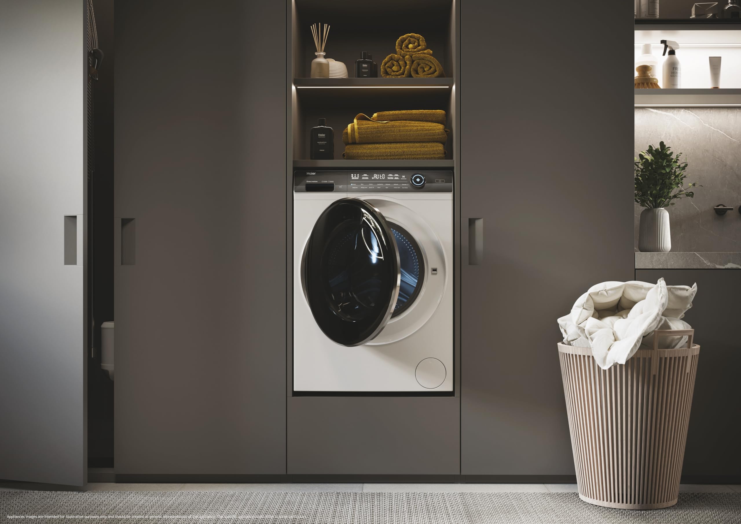 Haier I-Pro Serie 7 Plus, Lavatrice a carica frontale 8 KG, Libera Installazione, Classe A-25%, 1400 giri, Opzione Vapore, 14 programmi, App hOn, Smart Dosing, AxLxP 85x60x53 cm, Bianca - HW80-B14979T