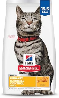 Hill's Science Diet Urinary Hairball Control Adult Dry Cat Food, Chicken Recipe, 15.5 lb - Vet Recommended Urinary & Hairball Support