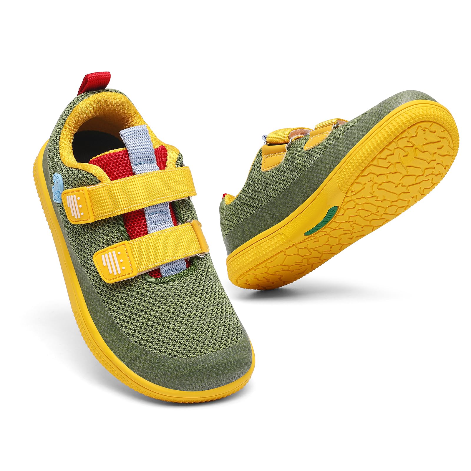 SAGUARO Zapatos Barefoot para niños, Cierre de Gancho y Bucle y Puntera Ancha, Zapatos Infantiles Casuales para el día a día y el Colegio, Gr.25-36