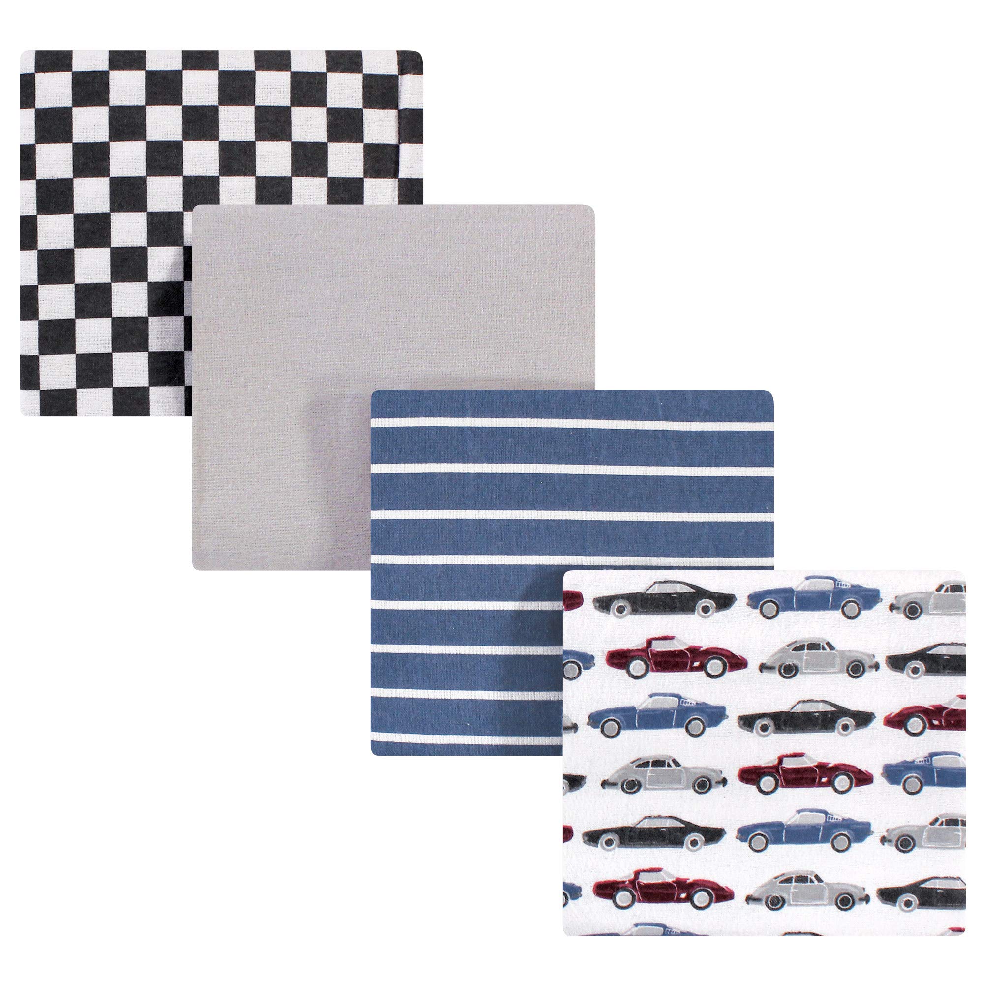 Hudson Baby Unisex Baby Cotton Flannel Receiving Blankets, Vintage Cars, One Size