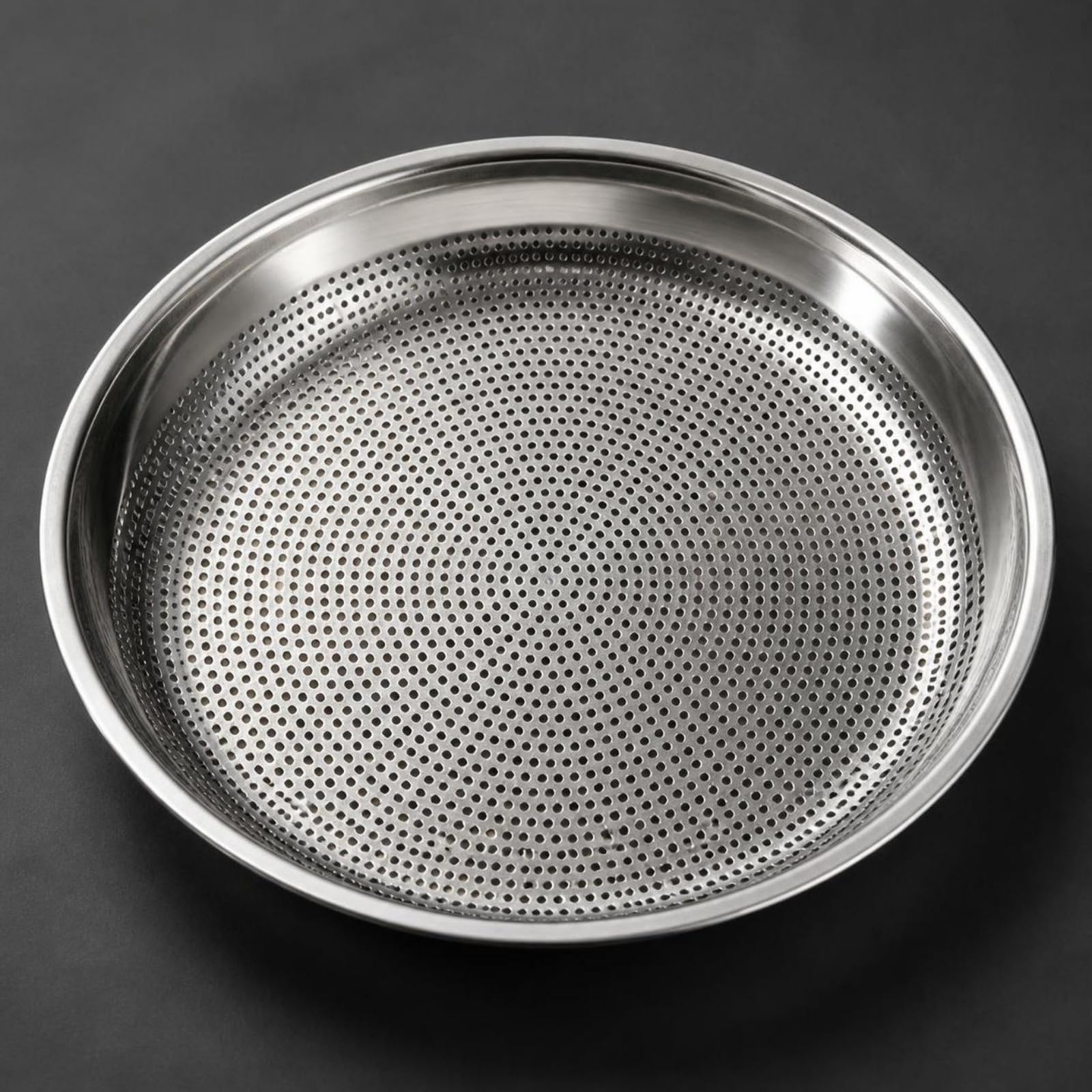 Qianly Colador Malla Fina Perforado Ergonómico, Utensilio, para Cocina, Reposteros, Cocineros, 52cm, 4mm Grosor