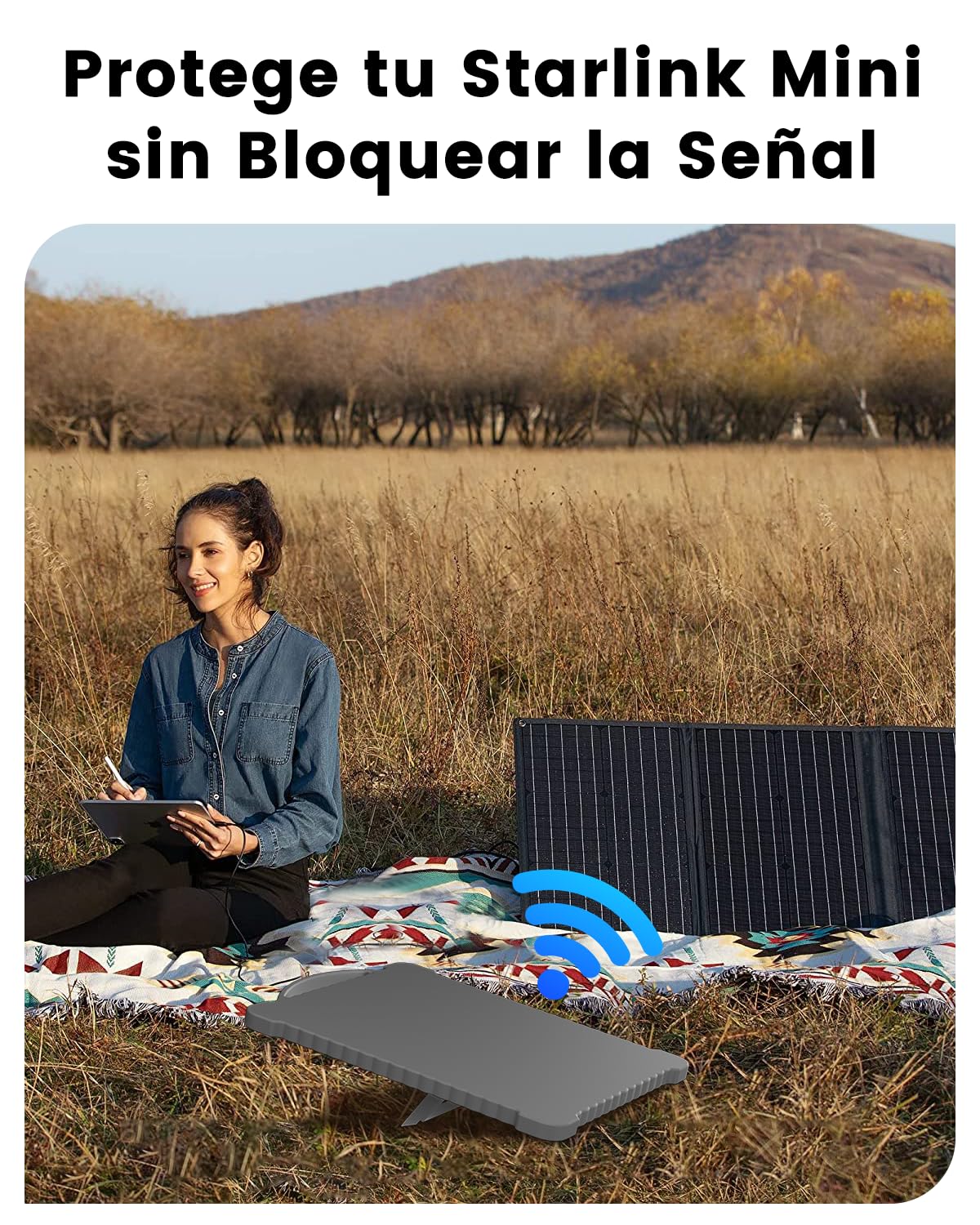 Mwin Funda Protectora Starlink Mini de Silicona Líquida con asa Cómoda, Cubierta Antiarañazos Portátil, Diseño con Bordes Ondulados para Accesorios Starlink Mini (Gris)