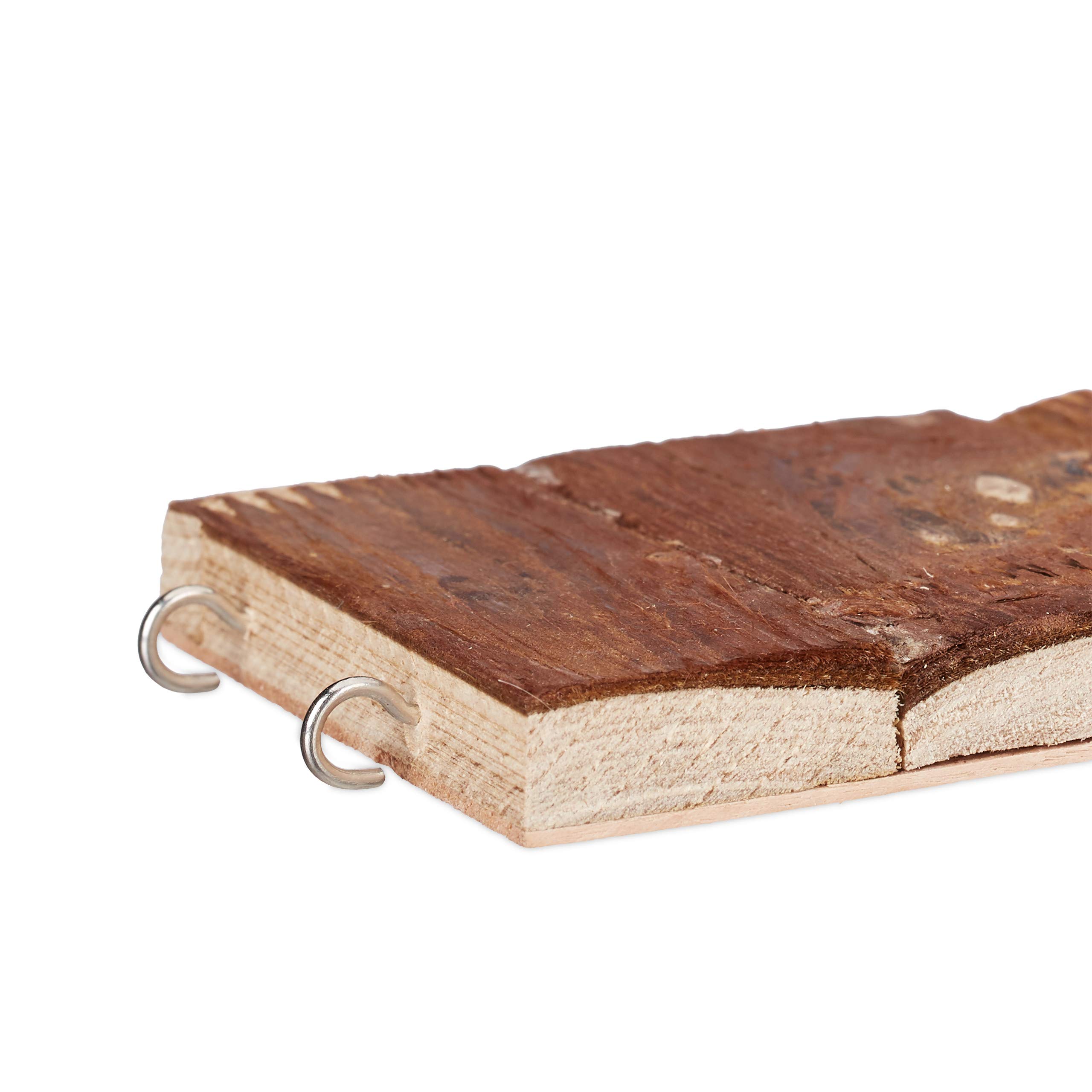 Relaxdays Ponte in legno roditore, set di 10, morbido, occhielli per appendere, scala gabbia, uccelli, Chima, HLP 1,5 x 55 x 10 cm, natura