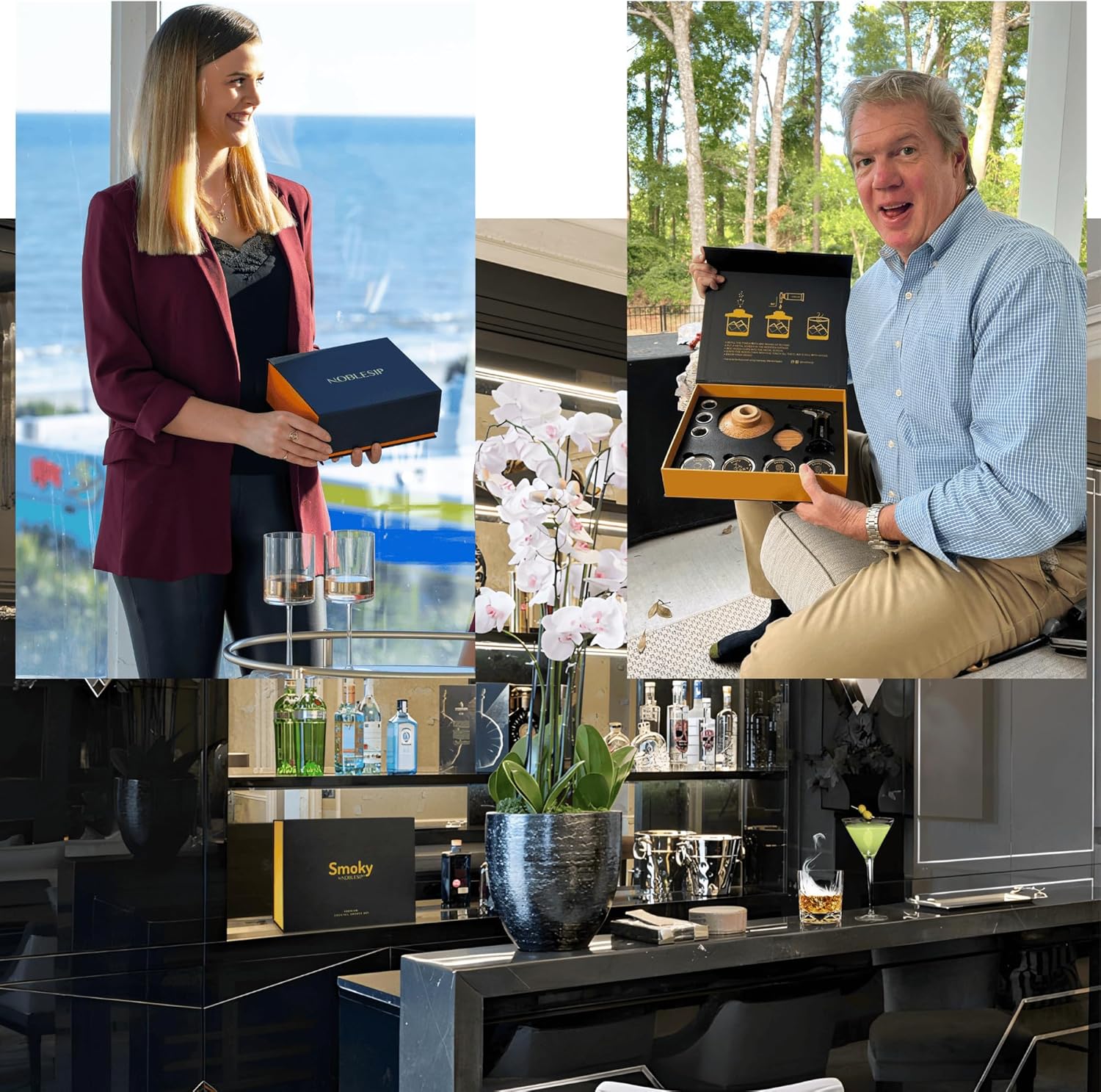 NOBLESIP® Whiskey Bourbon Smoker Kit 𝗣𝗥𝗘𝗠𝗜𝗨𝗠 Smoky bar Set. Made from American Oak Natural Wood. Easily Make The Legendary Smoked Cocktails and Old fashioneds at Home. Whisky Men Gift - Image 7