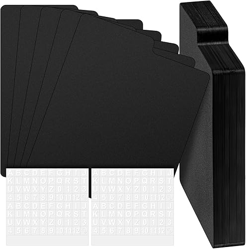 50 separadores de CD y DVD con pestañas de 5 x 5.5 pulgadas, separadores de discos compactos negros de cómics, guías de archivos de almacenamiento