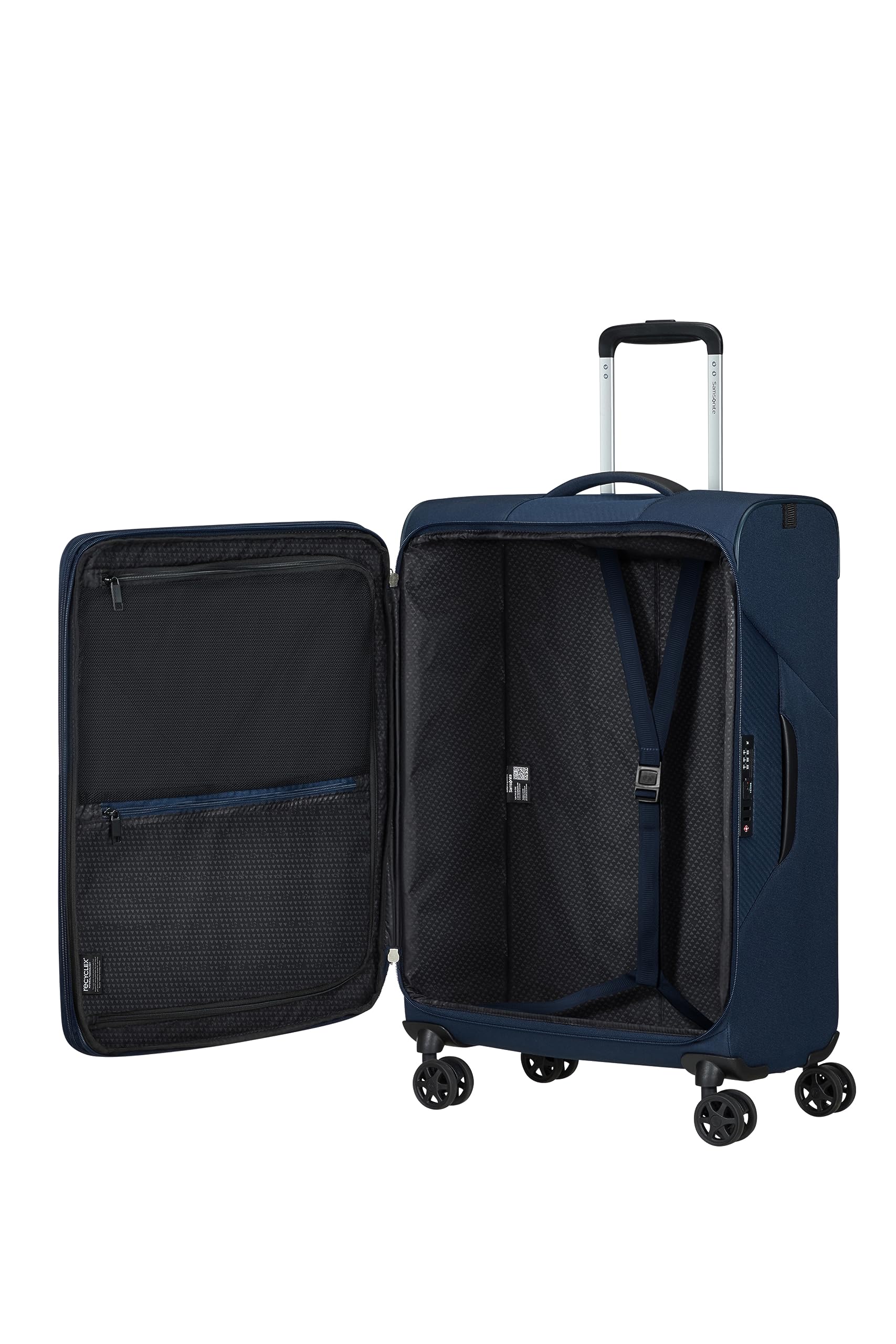 Samsonite Litebeam - Spinner M, valise extensible, 66 cm, 67/73 L, bleu (bleu de minuit)