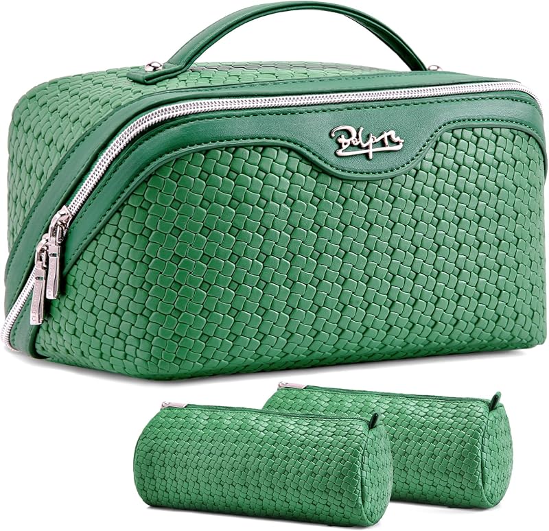 Necessaire de maquiagem BOYATU com zíper, 3 unidades, L38 Green