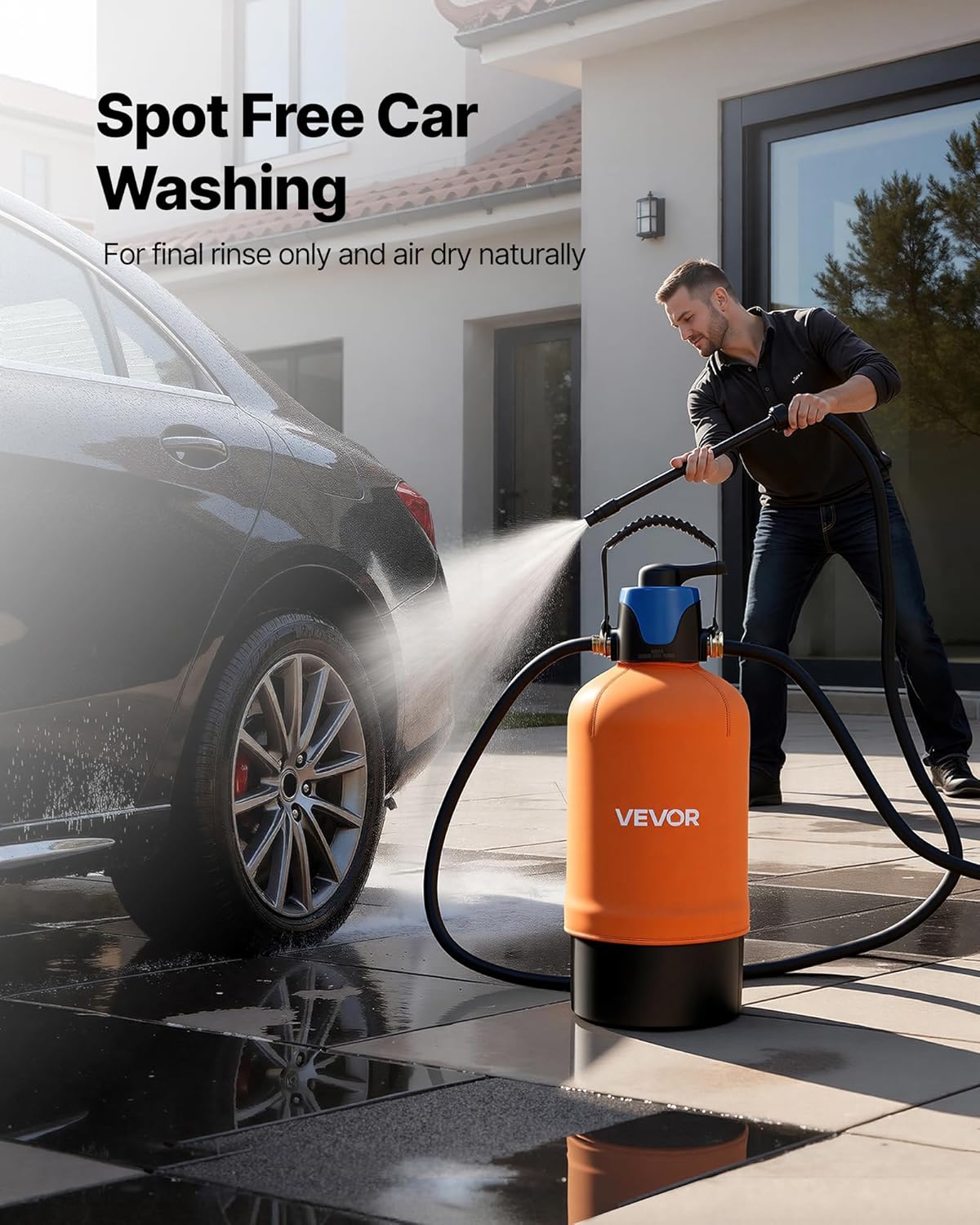VEVOR Deionized Water System for Car Wash, Spotless Car Wash Water System with 10L DI Resin, Bypass Valve & TDS Meter, Spot-Free Deionized Water Filter for Cars RVs Motorcycles Windows