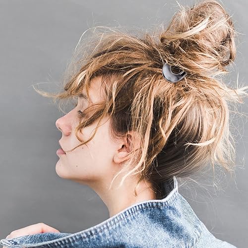 Miniatura 3 de Lawie Paquete de 9 palillos de plástico de resina con forma de U, palillos para el cabello, horquillas largas, horquillas talladas, pasadores para