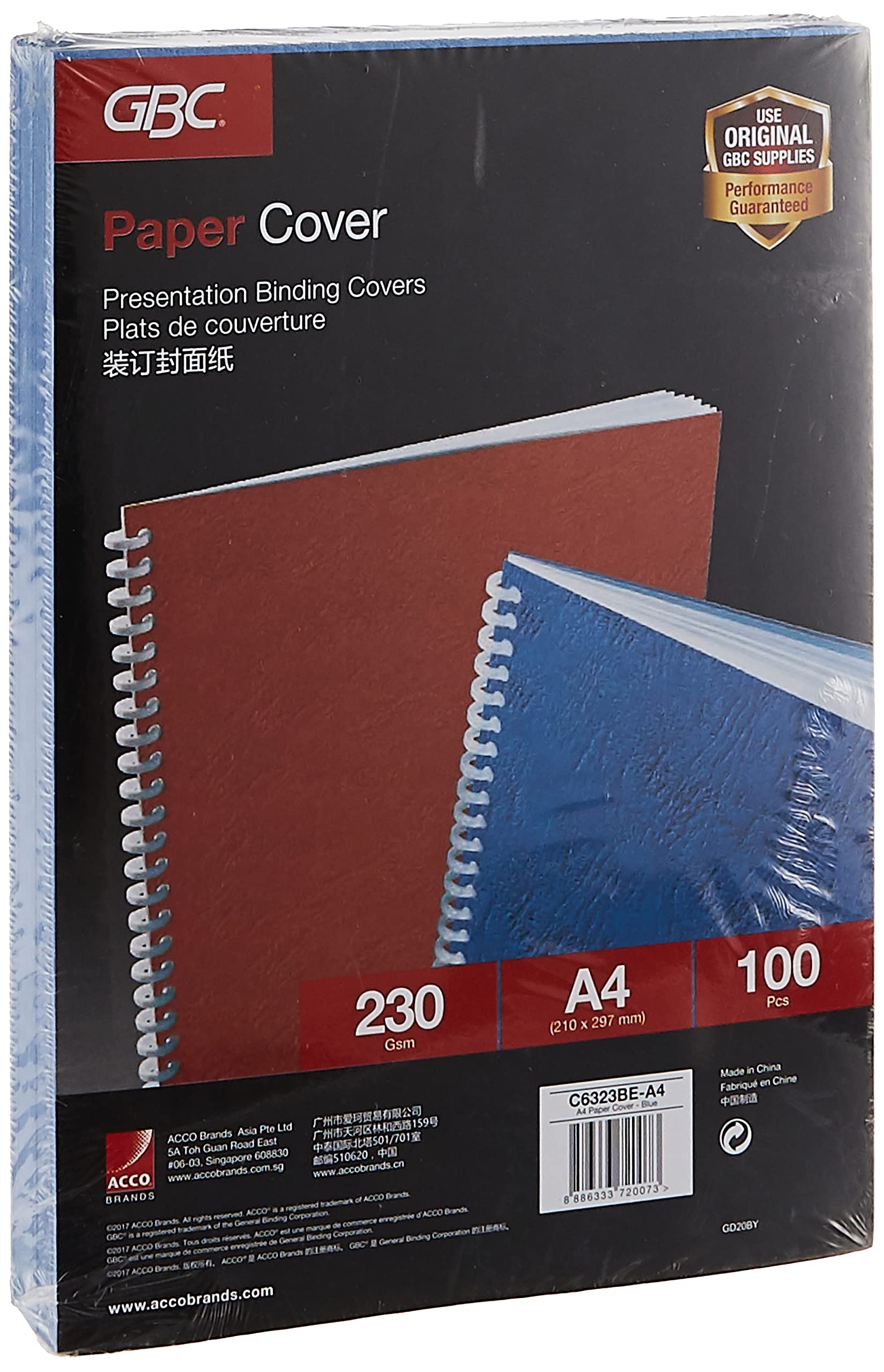 GBC Ibicover Binding Cover 63 Series 230GSM A4 Blue (Pack of 100)