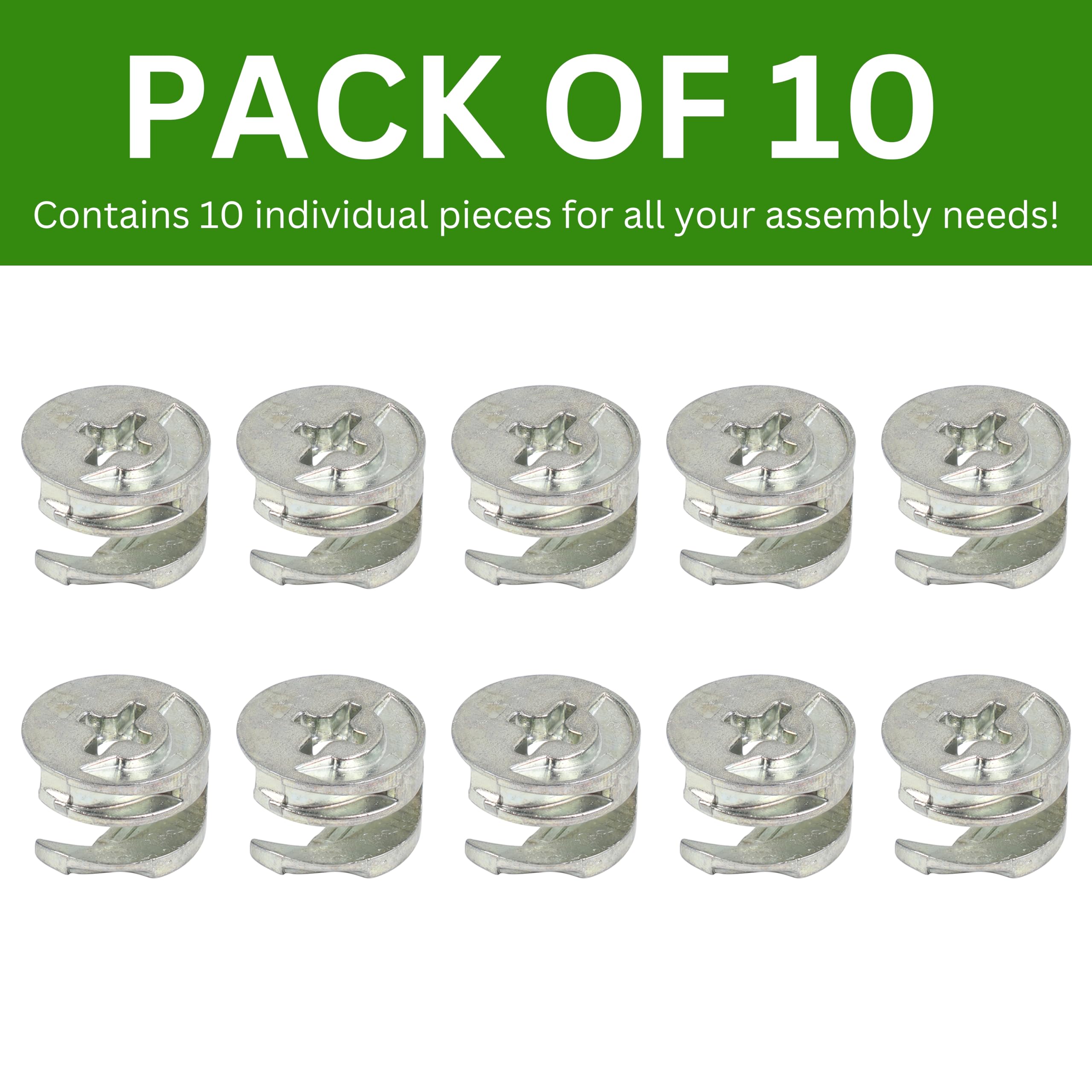 Spare Hardware Parts Dado di bloccaggio a camma, 12 mm, ricambio per Ikea, parte n. 110630, confezione da 10