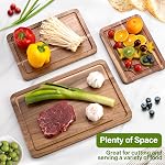 Wooden Cutting Boards for Kitchen, Wood Cutting Board Set with Juice Groove, Chopping Boards Set of 3（Small, Meduim & Large Charcuterie & Chopping Butcher Block for Meat