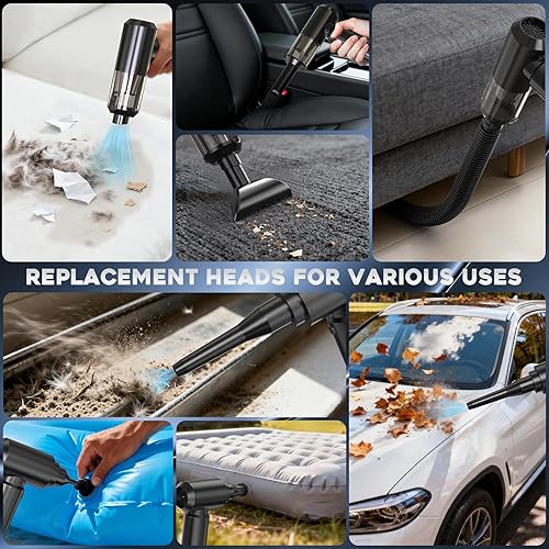 Miniatura 6 de Aspiradora de coche portátil inalámbrica 20000Pa 3 en 1 Power Bank y aspiradora de mano y soplador - Aspiradora de mano de 120 W portátil