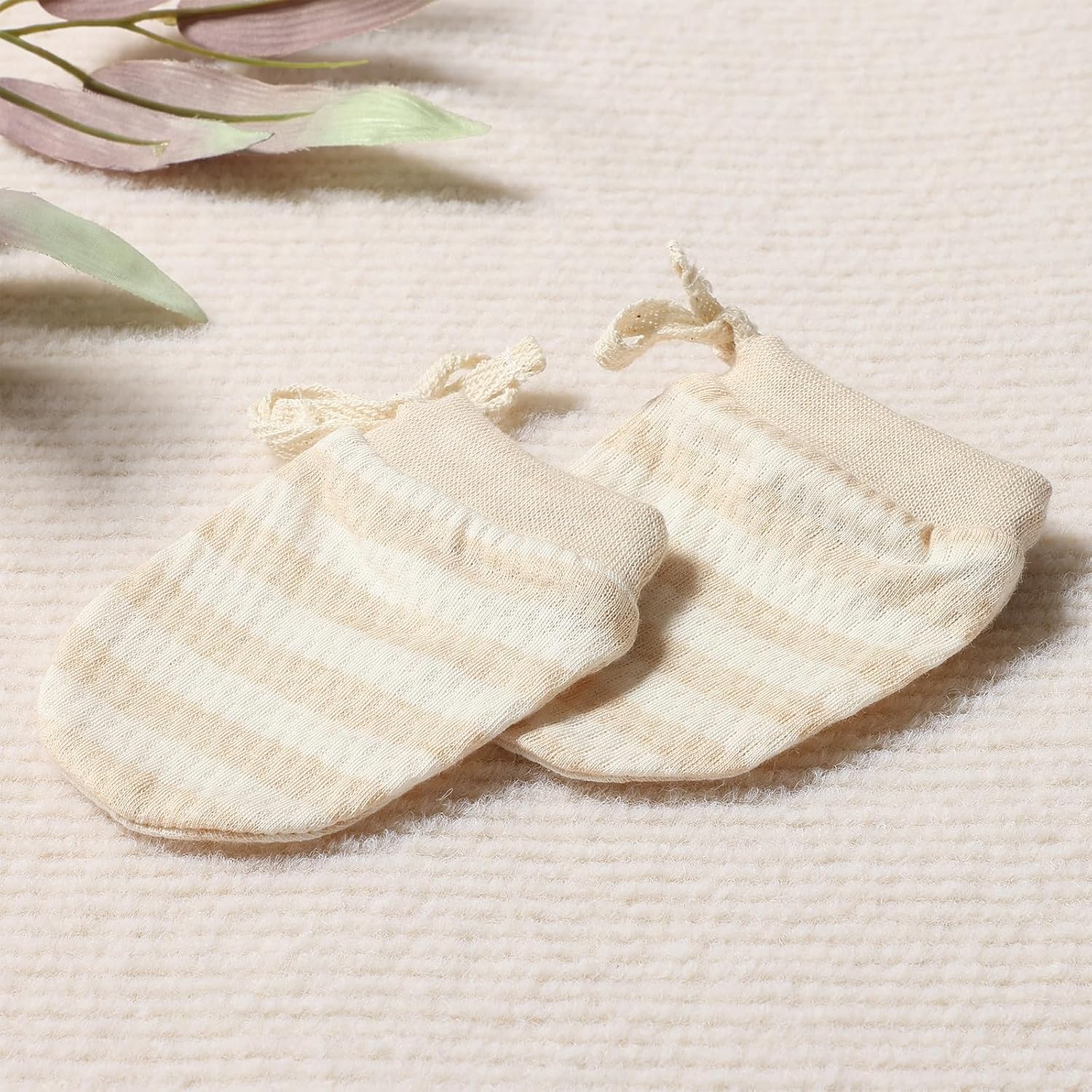 Newborn Mittens No Scratch 100% Organic Cotton 3 Packs Mitts Baby Boy Girl Neutral With String 0-12 months - Image 8