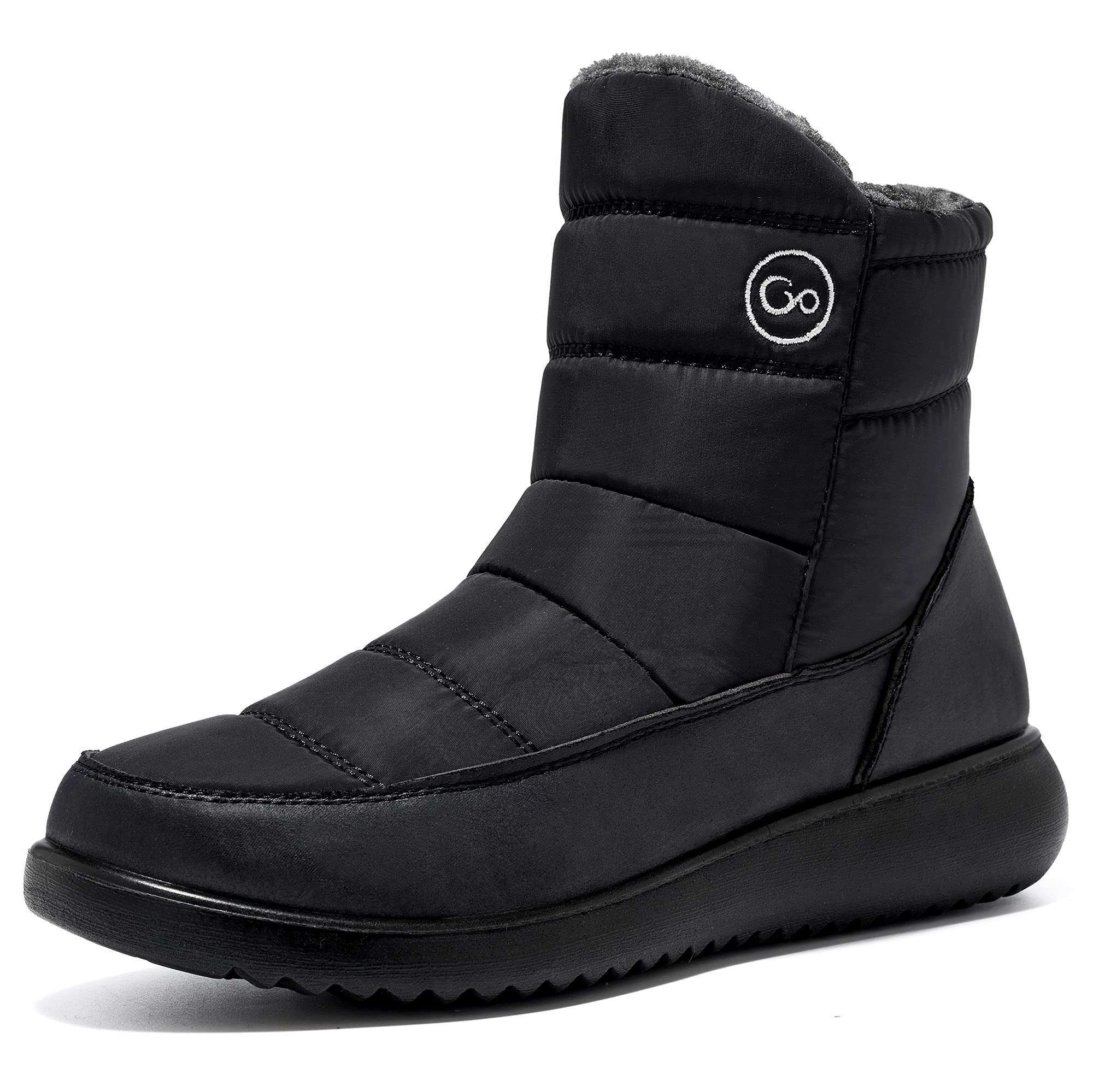 Aomigoct Women Winter Snow Boots Waterproof: Warm Mid Calf Boots for Women with Fur Lined - Comfortable Outdoor Slip On Booties Anti-Slip