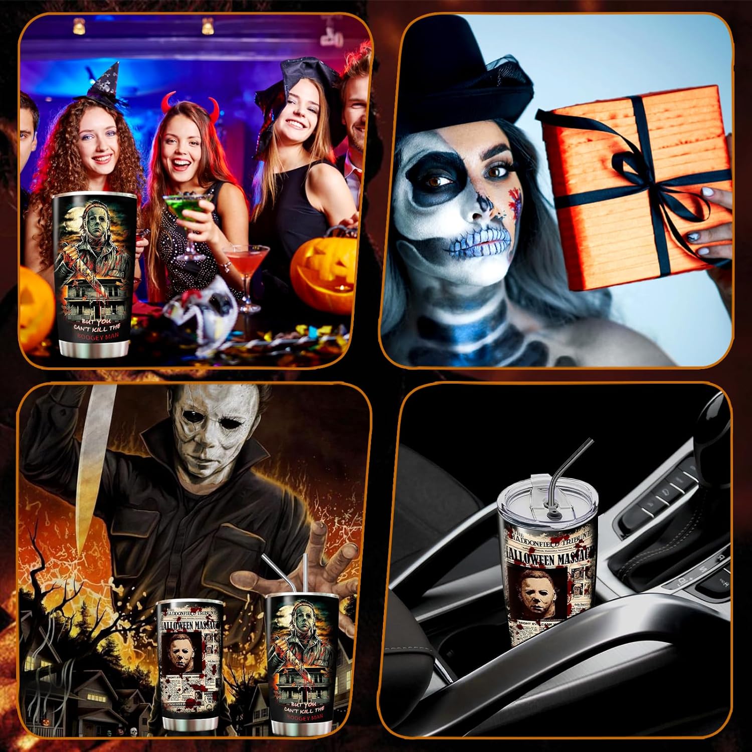 Horror Tumbler with Lid and Straw - Gift for Men, Women Who Love A Good Scare - Valentines Day Coffee Cup - Gifts for Friend on Birthday, Anniversary - Valentines Decorations - Horror Tumbler 20 Oz - Image 7