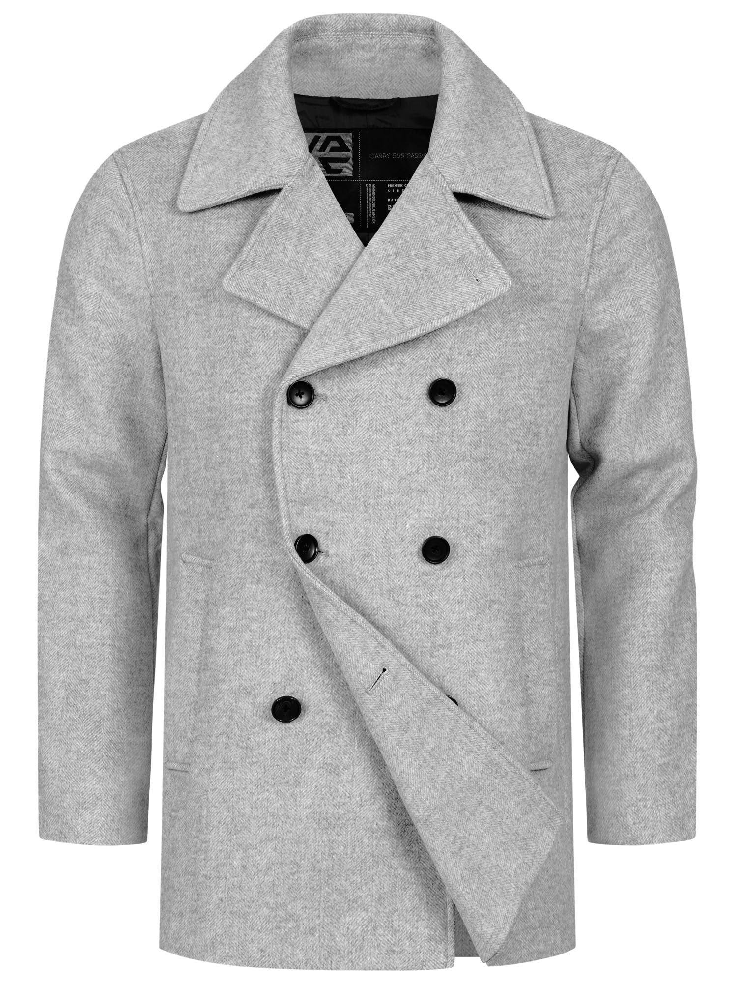 Indicode Herren INParade Winter-Herrenmantel aus Wollmix mit Reverskragen | Zeitloser Herrenmantel aus hochwertigem Wollmix mit Reverskragen, Wintermantel, Businessmantel, Übergangsmantel für Männer