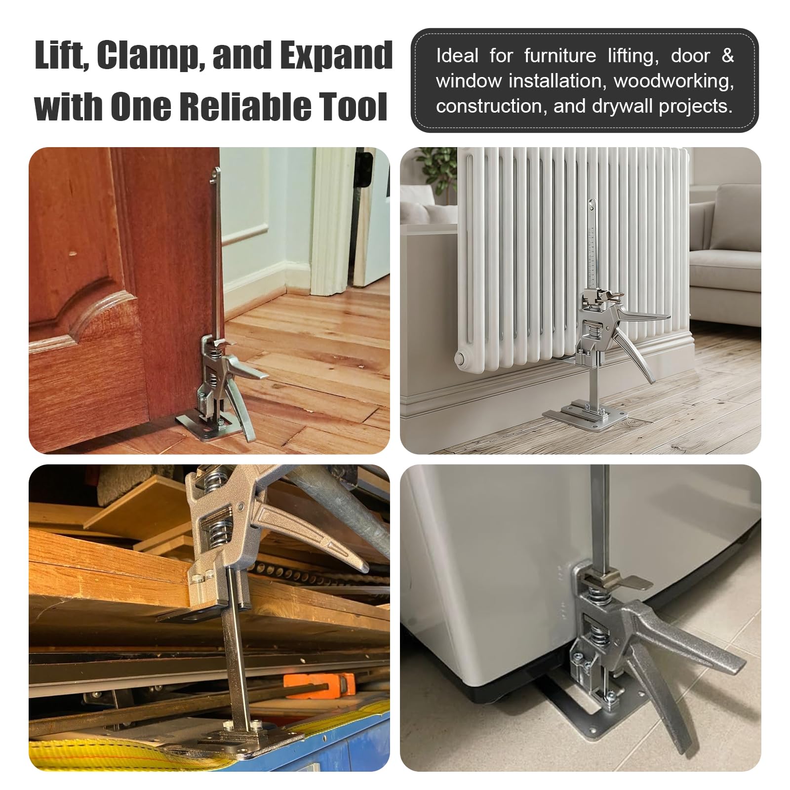 Lot de 2 leviers à main gradués,Outil de Levage de 200 kg Pour Carreaux, Portes, Armoiresavec Contrôle Précis d'Abaissement Lent/Rapide