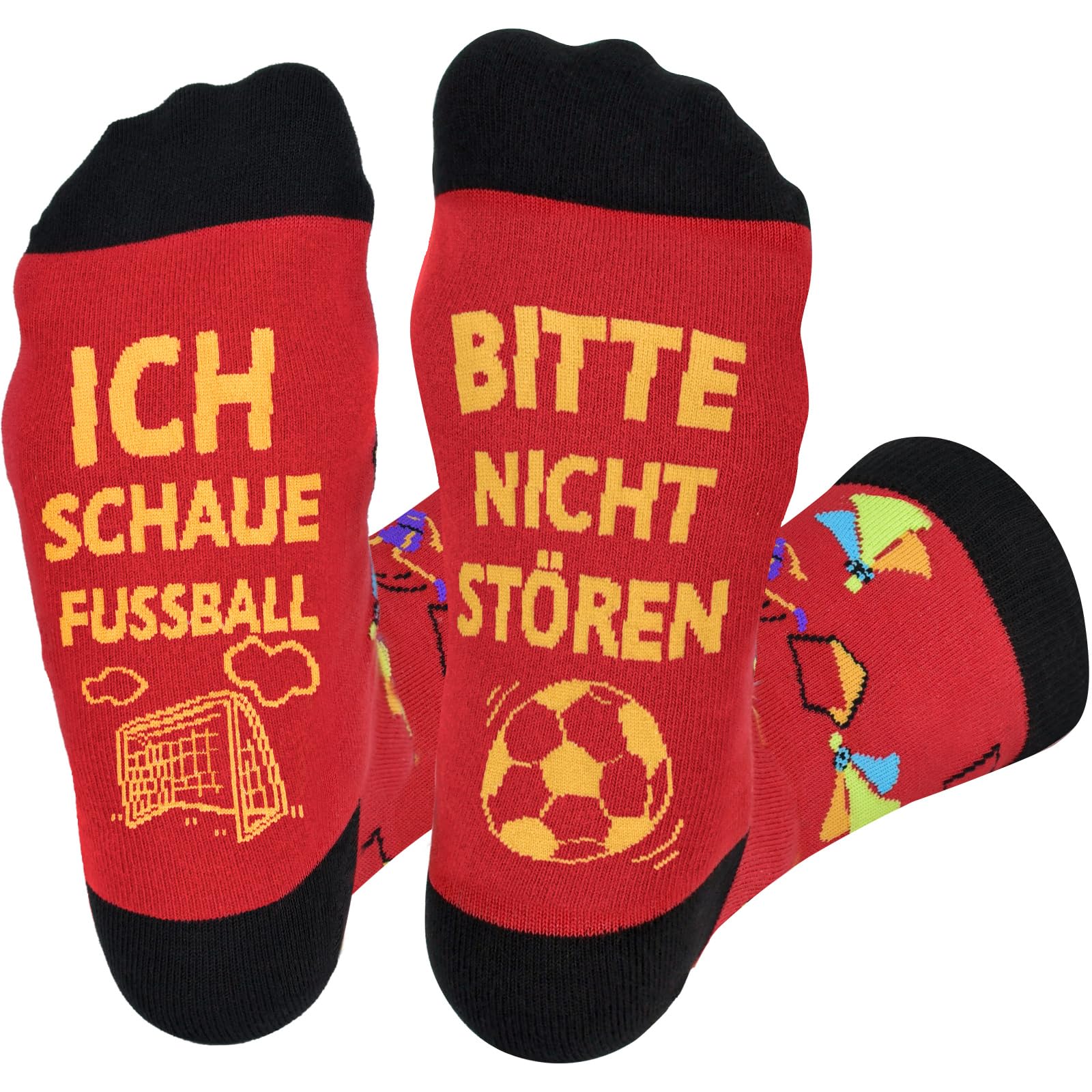 Brightdeal Lustige Fußball Socken mit Spruch Bitte Nicht Stören Ich Schaue Fußball, Geschenke für Männer und Damen Fußball Fanartikel, Fußballliebhaber Geburtstag Vatertag Weihnachten Geschenke