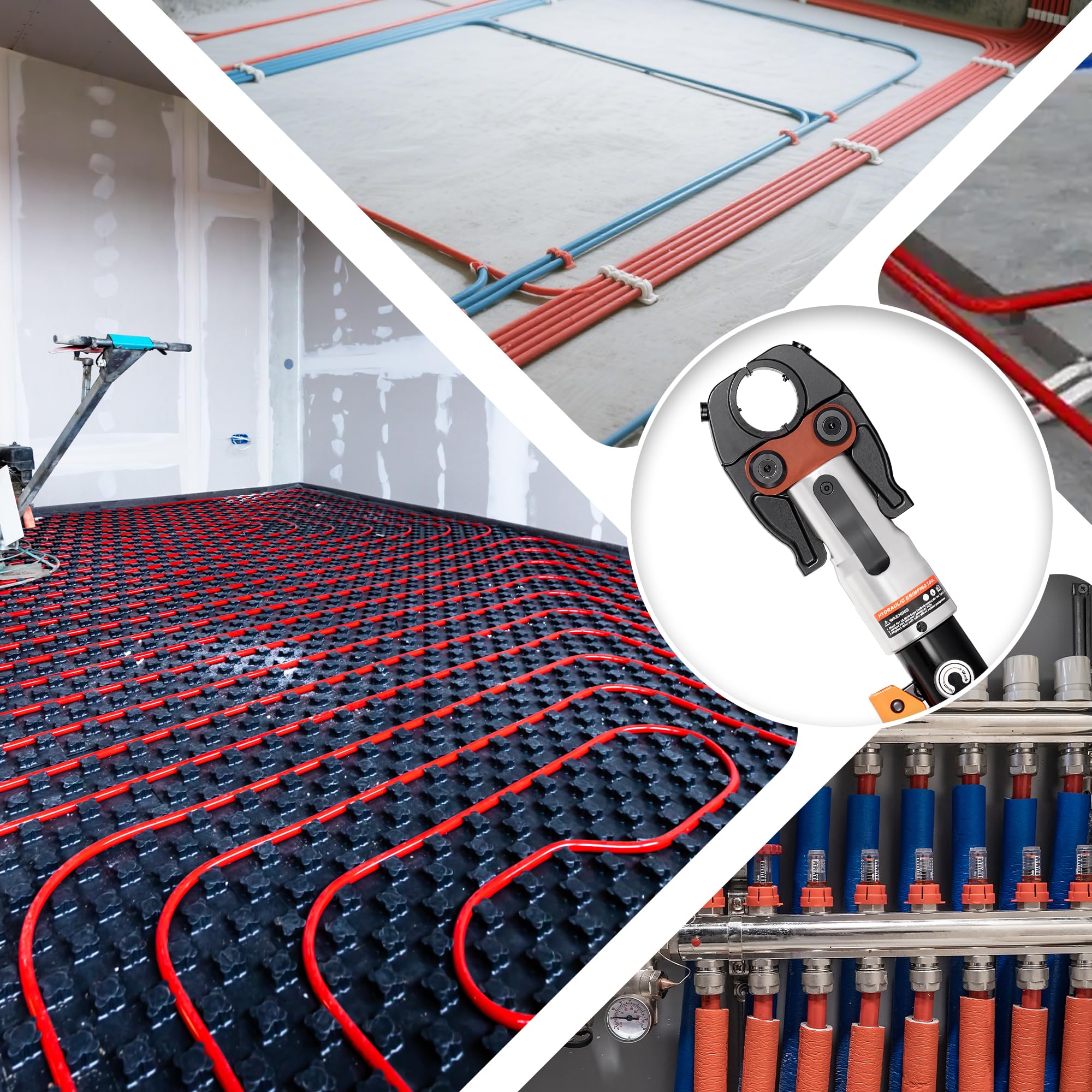 AMZCNC Pinza de prensado de tubos profesional con boca en forma de U de 16-32 mm, adecuada para tuberías compuestas, de aluminio-plástico, PB, PEX, etc.