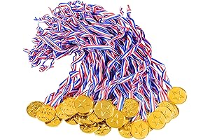 40 Pieces Kids Plastic Gold Winner Award Medals For Sports, Games Competitions,...