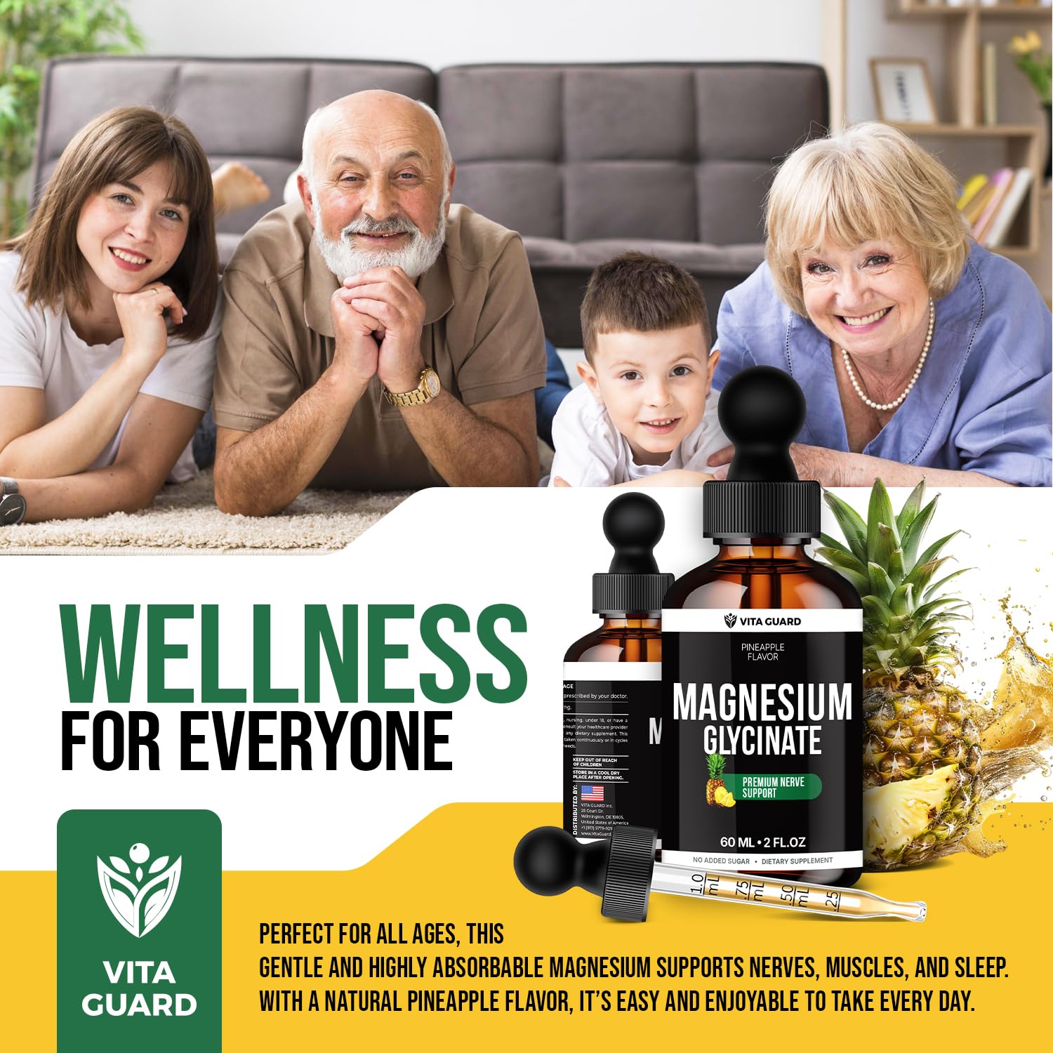 Magnesium Glycinate 500mg Liquid Drops – High Absorption Liquid Magnesium Supplement for Sleep, Calm & Muscle Recovery – Sugar-Free, Vegan, Pineapple Flavor, 60 mL — Amazon image 7