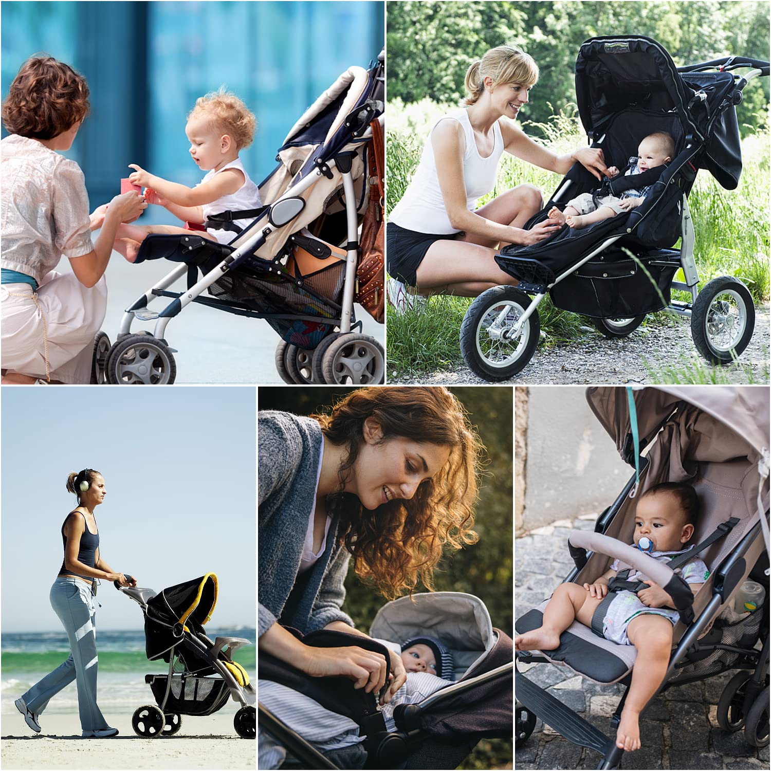 Imbracatura Di Sicurezza 5 Punti Per Seggiolone - Cinghie Regolabili Universali Per Bambini (Grigio) - Foto 5