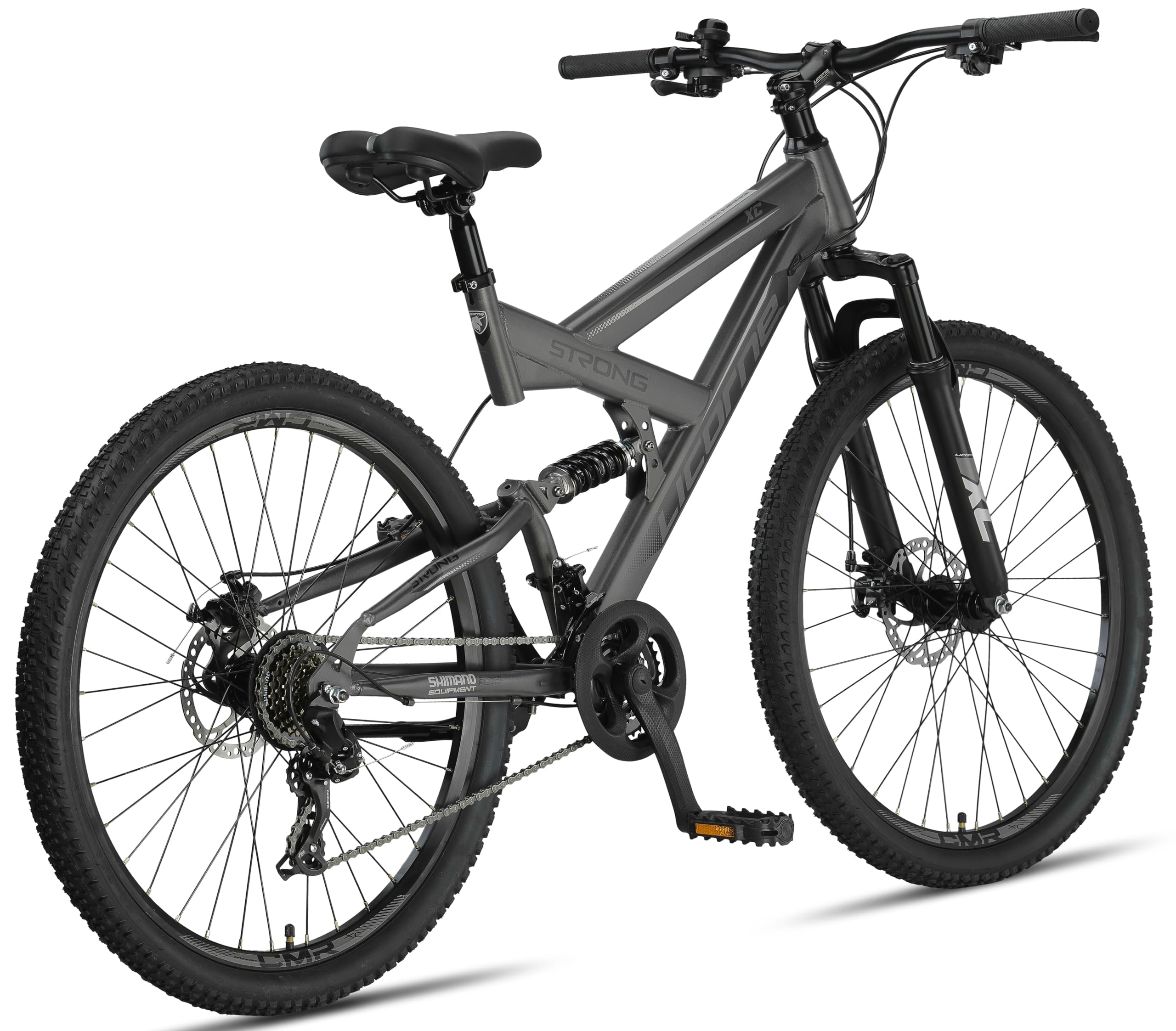 licorne bike strong v premium mountainbike 2D in 26, 27.5 und 29 Zoll Fahrrad für Jungen Mädchen Damen und Herren Scheibenbremse vorne und hinten 21 Gang Schaltung Vollfederung (27.5 Zoll, Anthrazit) Sport & Freizeit segmentchristmas Size:47 1/3 SkF-Radstation am Ratinger Bahnhof