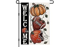 Fall Football Welcome Garden Flags 12x18 Inch for Outdoor Fall Decor