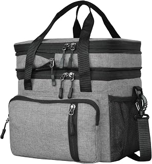 FATMUG Portable Insulated Lunch Bag - Keeps Food and Drinks Cool and Fresh (Light Grey)