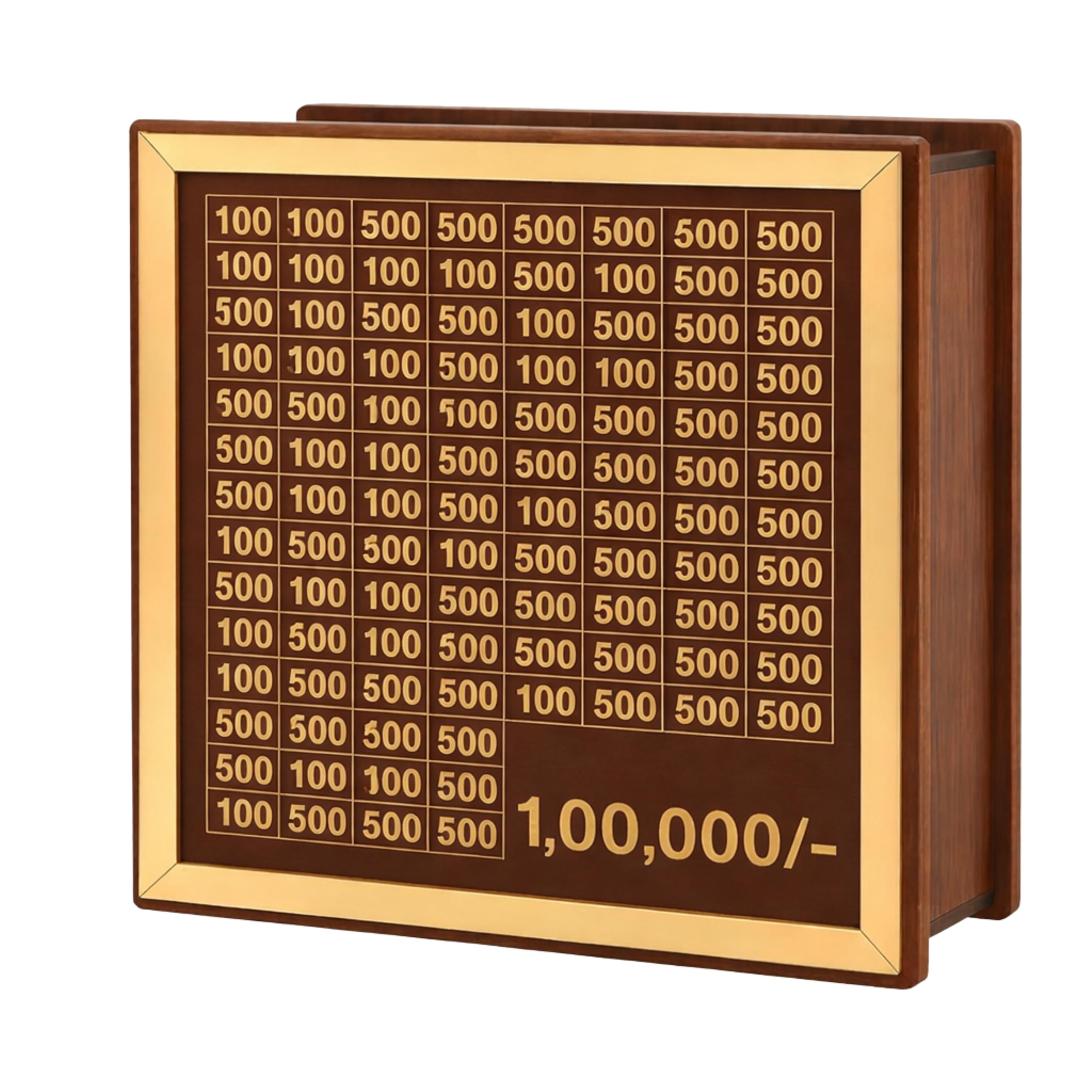 IDITRI EXPORT-Premium Wooden Money Bank with Lock – Vintage Coin Saving Box for All Ages – Ideal for Cash, Coins, Donations & Home Decor (1 LAKH Money Box, 1, Count)