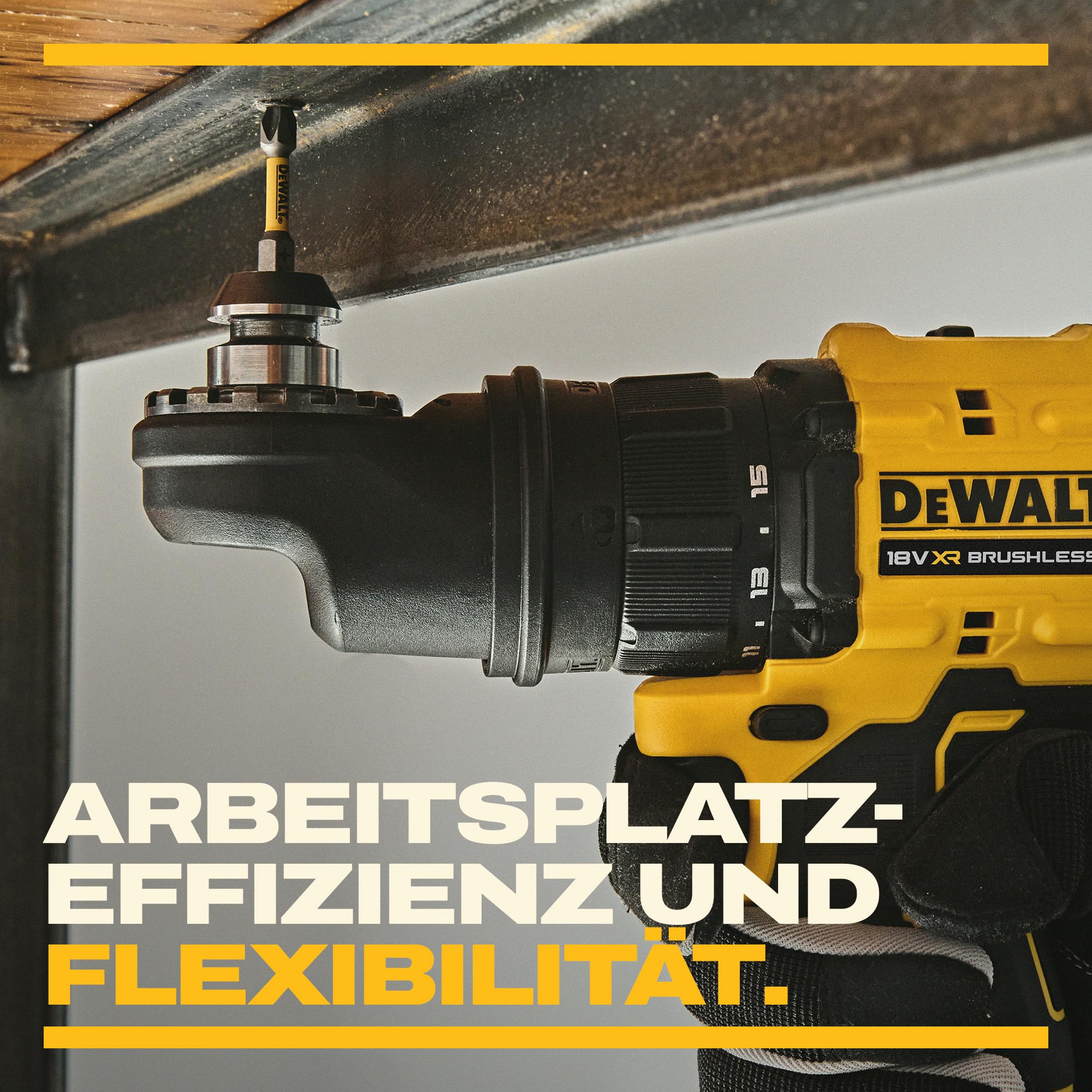 DEWALT 18V XR Akku-Mehrkopf-Bohrschrauber, bürstenlos, mit 4 austauschbaren Köpfen, inkl. Aufbewahrungstasche & 10-tlg. 57mm PH/PZ FLEXTORQ Schraubendreher-Set, nur Gerät (ohne Akku), DCD803KN-XJ -...