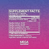 Vista 4 de Microbiome Labs MegaSporeBiotic (60 cápsulas) + MegaMucosa (5.5 oz en polvo) Probiótico y apoyo de la mucosa intestinal - Probiótico a base