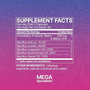 Microbiome Labs MegaSporeBiotic Probiotics for Women & Men - Spore-Based Probiotic for Gut Health & Digestive Support - Shelf-Stable, Travel-Friendly, Mens & Womens Probiotics (60 Capsules)