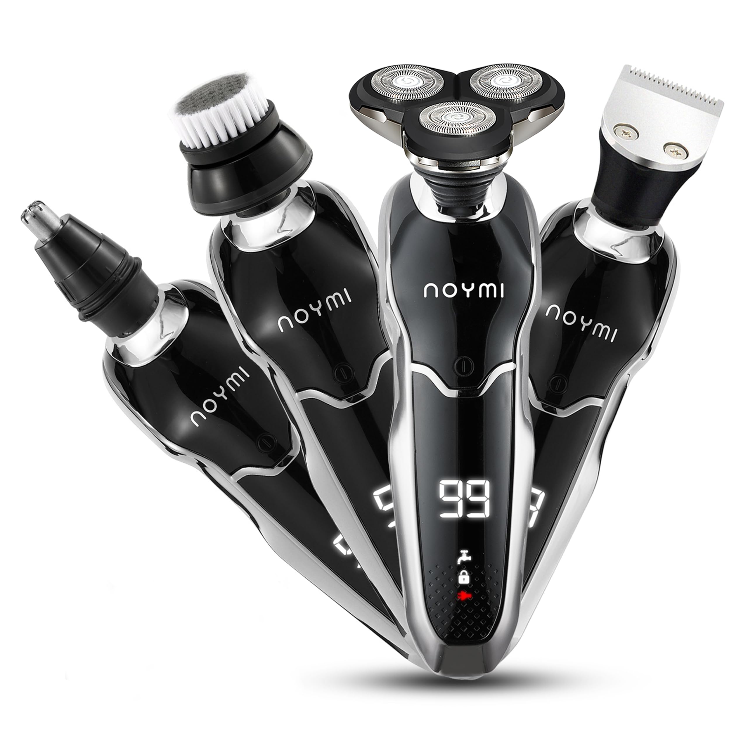 Electric Shaver for Men, Nose Trimmer for Men, Shaving Machine 4 in 1, Shaver Cordless Razor, Grooming Kit with Hair Clippers, Rechargeable USB Charging, Multifunctional (Shaver+Trimmer+Nose)