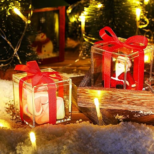 Miniatura 4 de CHENGU Paquete de 18 cajas de acrílico transparente, cubo de acrílico transparente, caja de almacenamiento cuadrada pequeña caja de acrílico con