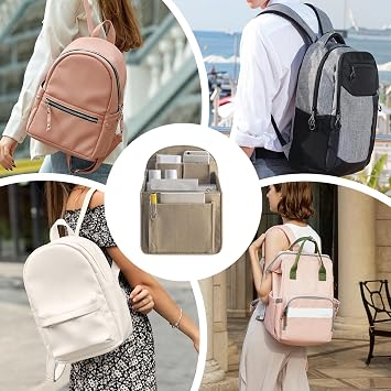 Felt Backpack Organizer Insert Lightweight, Multi-Pocket, High Capacity
