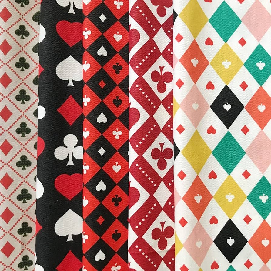 Amazon | jwyndsq(おと) 5枚セット パッチワーク布 トランプ柄 綿100