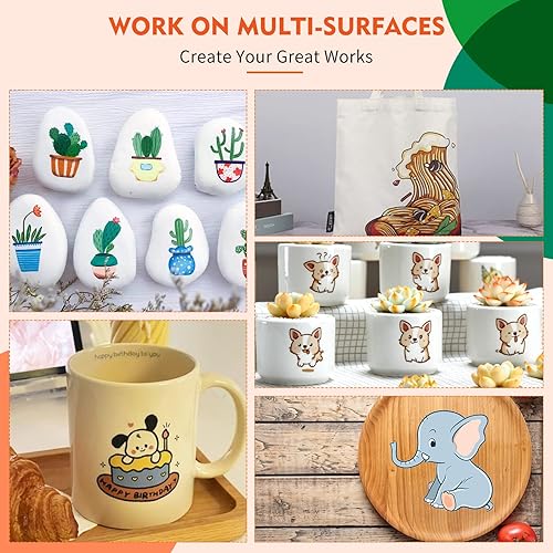 Miniatura 5 de SZJHXIN Bolígrafos de pintura acrílica para pintura de rocas, 12 colores de punta extrafina de 0.028 in, bolígrafos de pintura acrílica prémium para