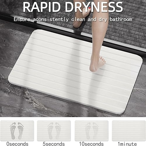 Miniatura 3 de Tapete de baño de piedra de tierra de diatomeas, antideslizante, súper absorbente, tapete de baño para baño, secado rápido, piedra de diatomita,