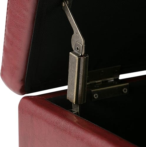 Miniatura 94 de Otomana rectangular de almacenamiento de cuero sintético Simpli Home Avalon., Cuero, Marrón Azul,Marrón Chocolate,Cloud gris,Gris oscuro,Azul