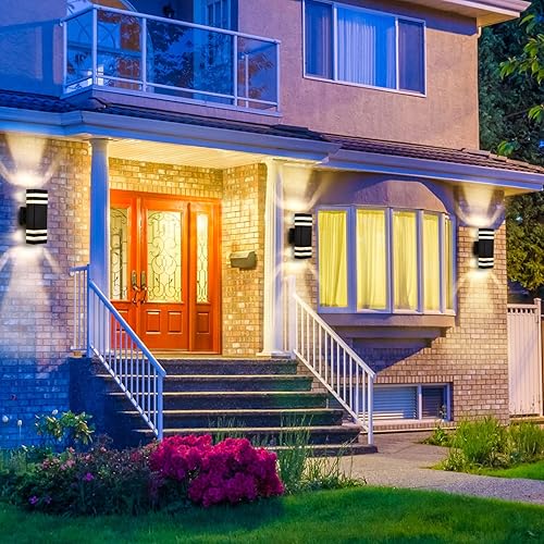 Miniatura 6 de DASTOR Lámpara de pared moderna para exteriores, lámpara negra para exteriores, montaje en pared, luces exteriores de aluminio para casa, luces de