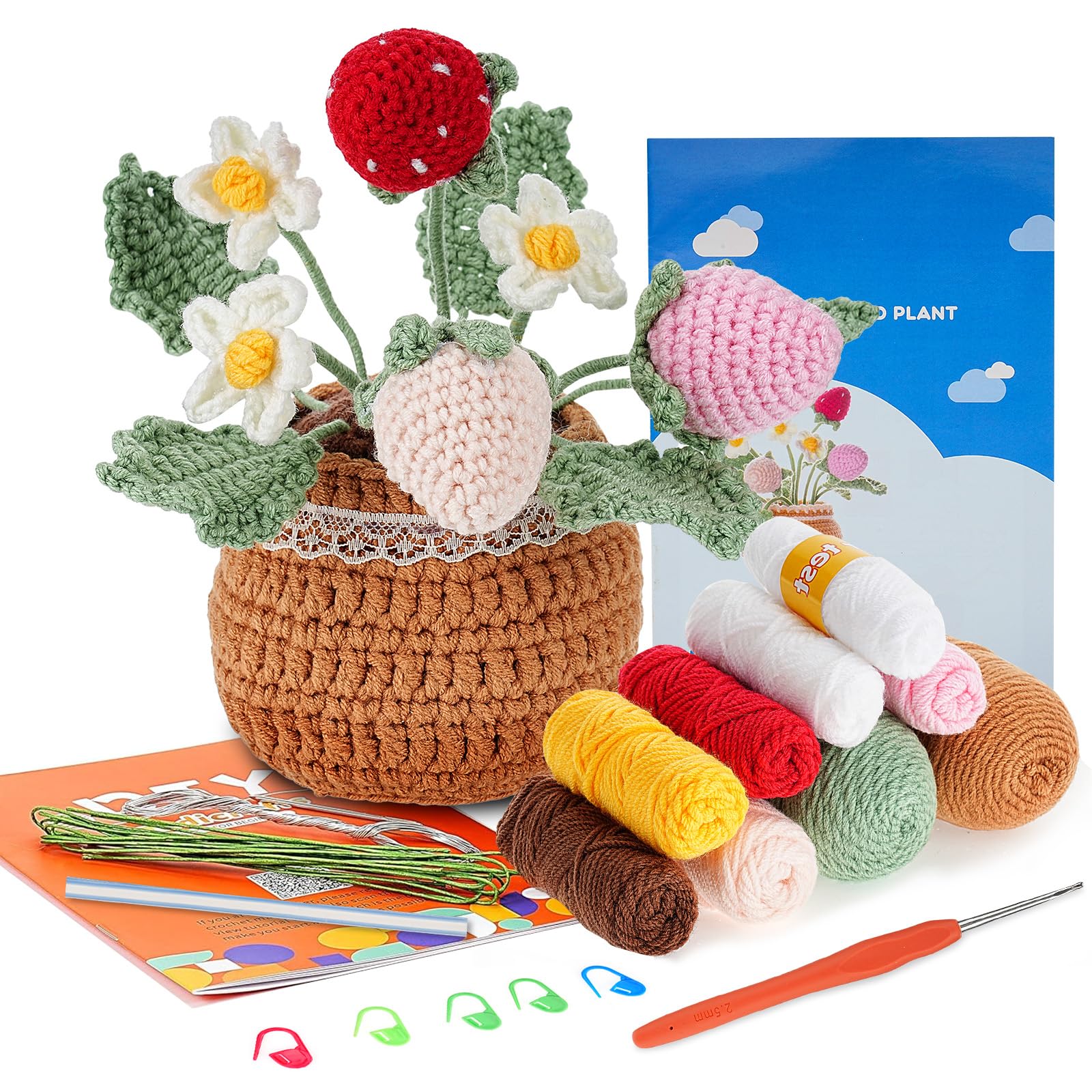 Kit Uncinetto Per Principianti Con Video Istruzioni | 6 Pezzi Per Creare Piante Grasse E Decorazioni Domestiche - Foto 6