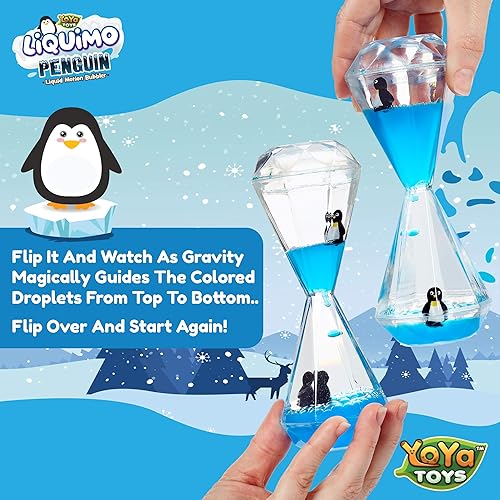 Miniatura 3 de YoYa Toys Liquimo Penguin - Burbujeador de movimiento líquido para niños y adultos - Tema de pingüino - Juguetes satisfactorios para aliviar el