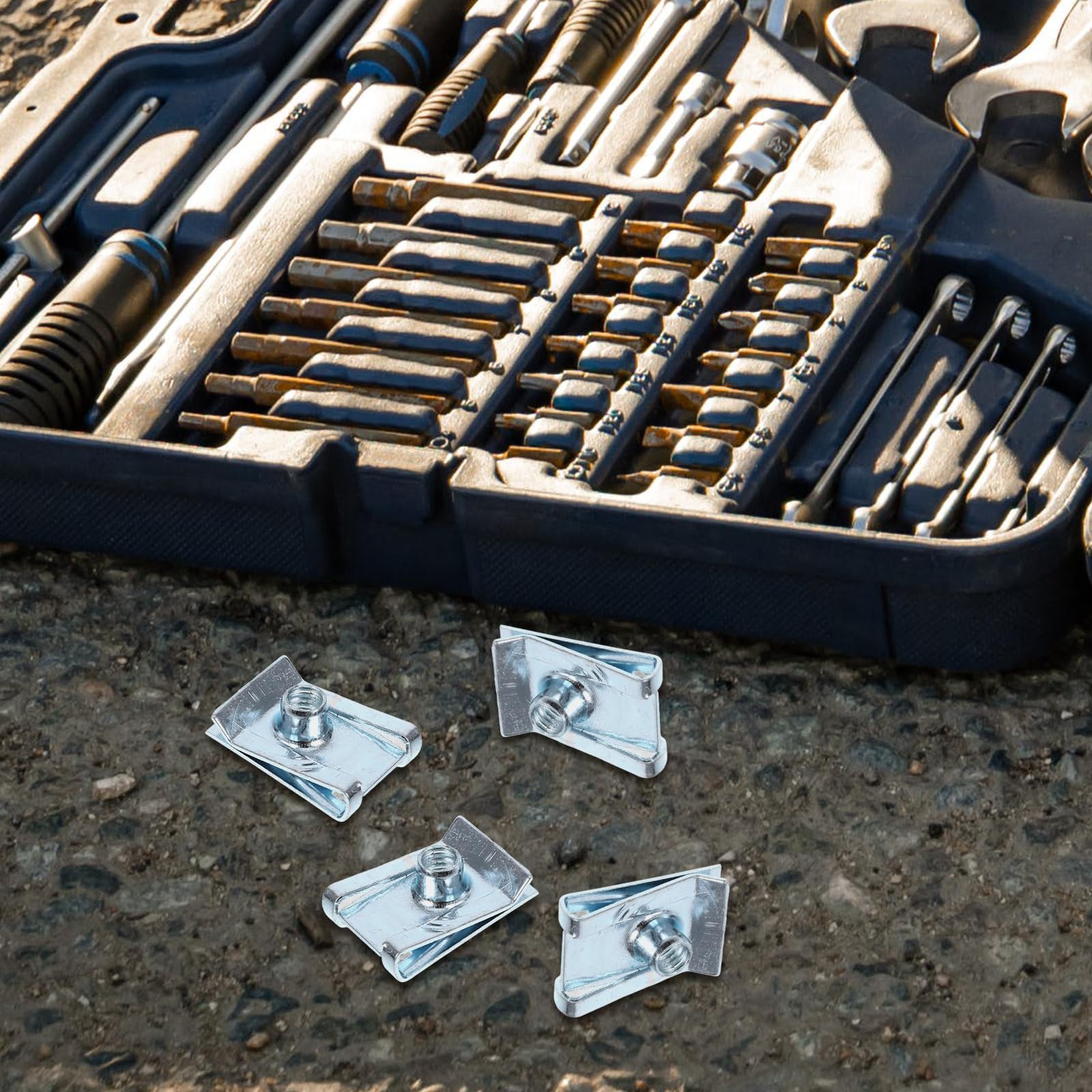 Mobestech Set Di 10 Pezzi Di U Clip Per e Bici - Dadi M5 in Argento - Con Scatola - Graffette Filettate Per Fissaggio e Sicuro Di Pannelli Di Rivestimento e