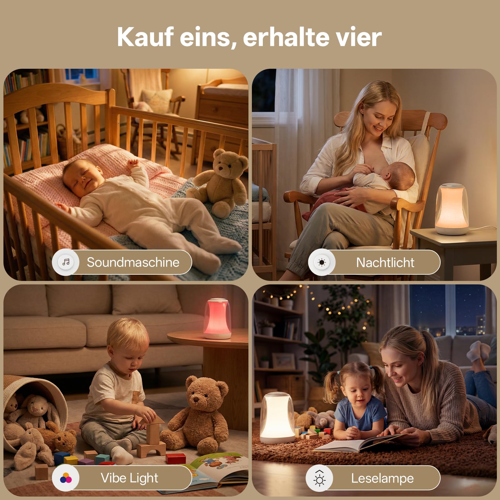 Hotmoon White Noise Machine Baby Weißes Rauschen Soundmaschine Nachtlicht, 27 beruhigenden Klängen, Fernbedienung & Touch-Steuerung, Timer, Einschlafhilfe für Kinderzimmer, Stillen Schlafen Kleinkind